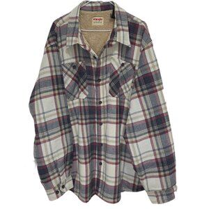 1240 Wrangler Authentics Big&Tall Sherpa Lined Plaid Flannel Shirt/Jacket Sz.2XL